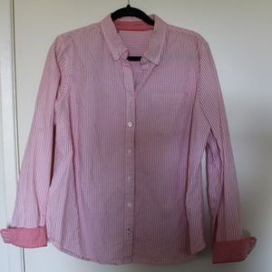 Pink and White Striped Button Down